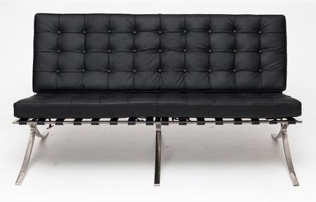 Homelike Cube Sofa BA2 2 osobowa, czarna skóra TP 