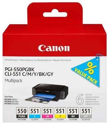 Canon PGI-550 + CLI-551 C/M/Y/BK/GY (6496B005)