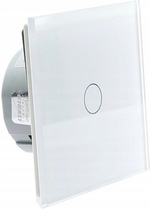 Livolo Włącznik dotykowy pojedynczy z białym panelem szklanym VL-C701-61