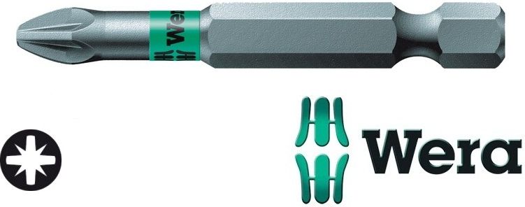 Wera Bit PZ 2 X 50 Mm – Mit Torsionszone Für Längere Haltbarkeit – Kreuzschlitz Pozidriv