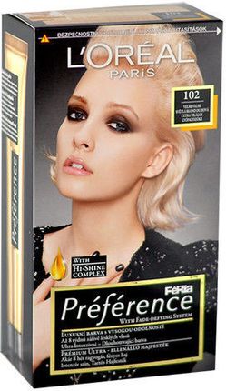 L'Oreal Preference Feria Hair Colour 1Szt W Farba Do Włosów 102 Iridescent Pearl Blonde