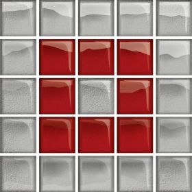 Opoczno silver/red mosaic b 14,8x14,8