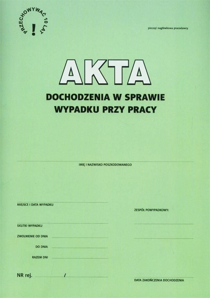 Dokument Uprawniający Do świadczeń Z Tytułu Wypadku Przy Pracy