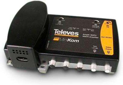 Mélangeur à mât 3e/1s EasyF BI/FM-BIII/DAB-UHF[dc] Televes