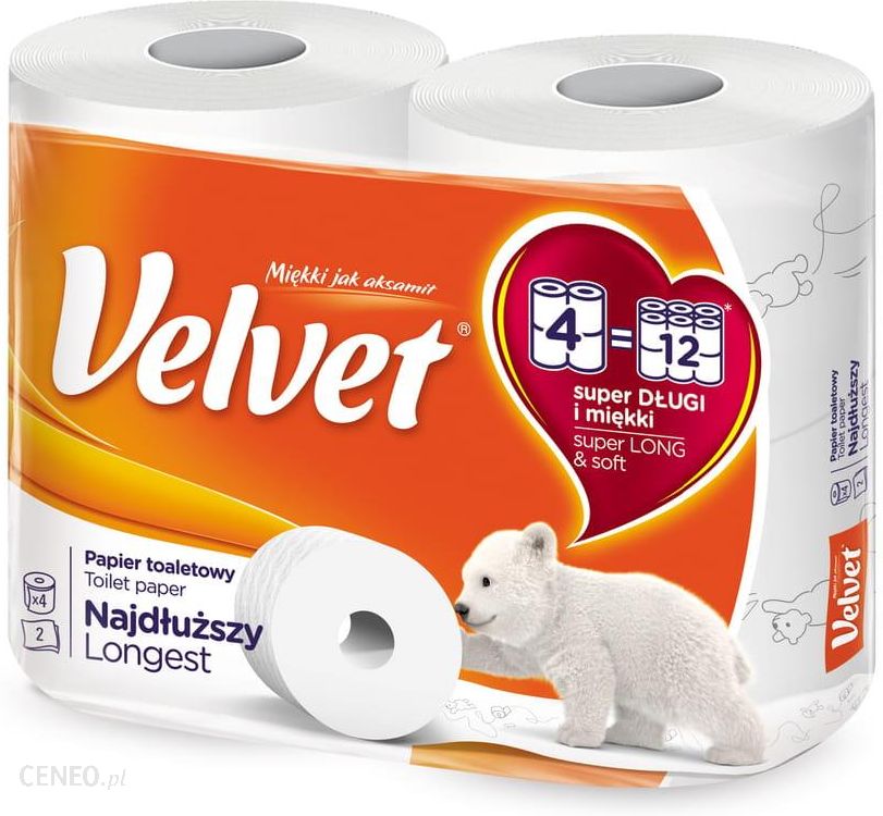 Velvet Papier toaletowy Najdłuższy 4 rolki