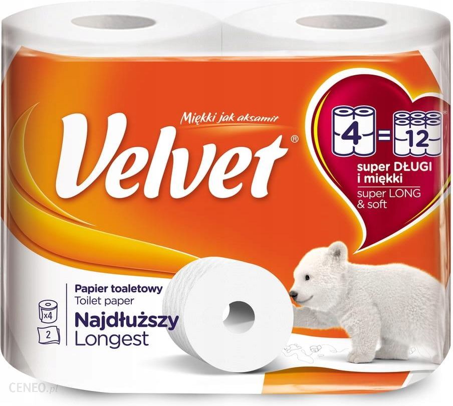 Velvet Papier toaletowy Najdłuższy 4 rolki