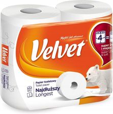 Velvet Papier toaletowy Najdłuższy 4 rolki - najlepsze Papiery toaletowe