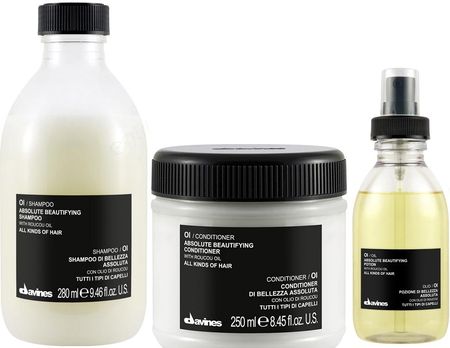 Davines OI zestaw do każdego rodzaju włosów: szampon+odżywka+olejek 2x250ml+50ml