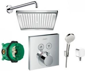 Hansgrohe Select bateria podtynkowy, deszczownica select 30 cm(27593000+27453000+27385000+15763000+01800180)