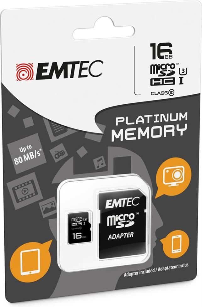 Emtec Micro SDHC 4GB Classe 4 Con Adattatore – Scheda Memoria Per Fotocamere E Videocamere HD, Velocità Lettura 30MB/s