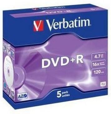 Verbatim DVD+R 16x 4,7GB Jewel Case 5 szt