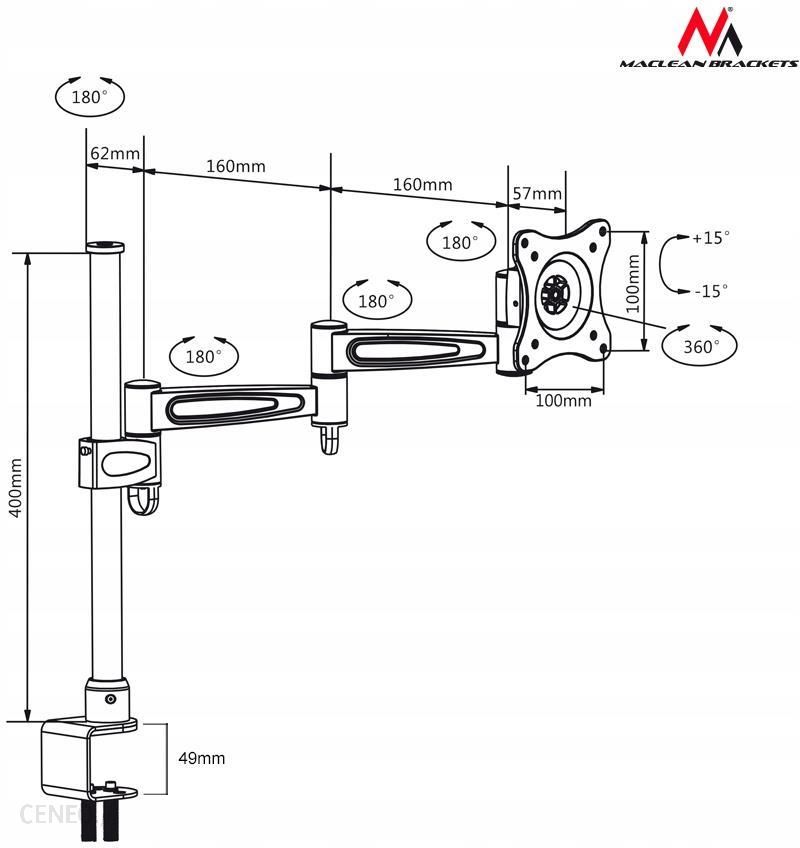Maclean Uchwyt Biurkowy Mc-628 Do Monitora Lcd (Mc-628) 