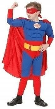 Strój "Superman" Super bohater z muskułami 110/120 cm