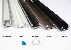 Lumines Profil aluminiowy narożny typ C różne kolory 1m LUM-1C