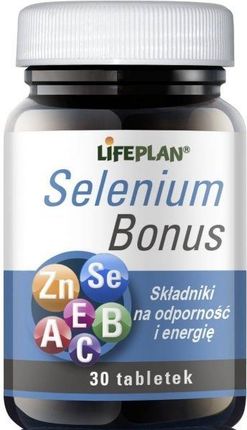 Selenium BONUS tabletki selenowe organic witaminy A E C B cynk chrom selen niacyna 30tabl