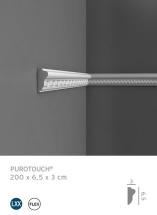 Orac Luxxus P6020/P6020F (Prosty/Gięty) Profil Dekoracyjny Z Ornamentem 3 X 6.5 X 200 Cm