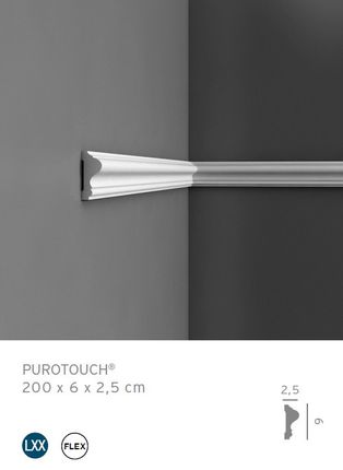 Orac Luxxus P8020/P8020F (Prosty/Gięty) Profil Dekoracyjny 2,5 X 6 X 200 Cm