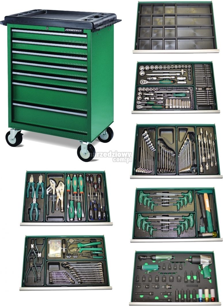 Wózek narzędziowy Jonnesway Wózek Narzędziowy 7 Szufladowy Z Kompletem