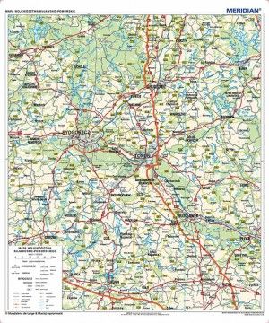 mapa kujawsko pomorskiego samochodowa Mapa ścienna Meridian Województwo kujawsko pomorskie mapa 