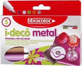 Flamastry I-Deco Metal Fibracolor - 5  Ów
