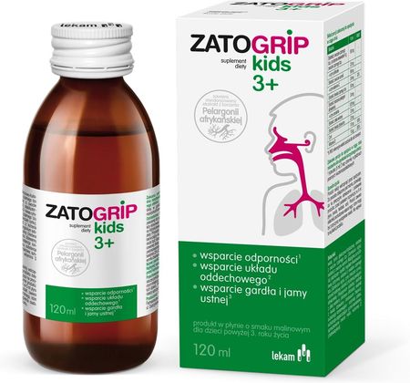 Zatogrip Kids 3+ malinowy syrop 120 ml