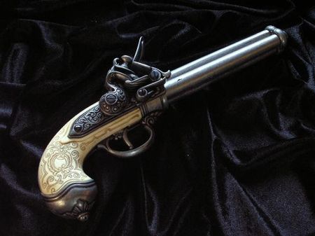 Denix Trzylufowy Włoski Pistolet Skałkowy 1680R.