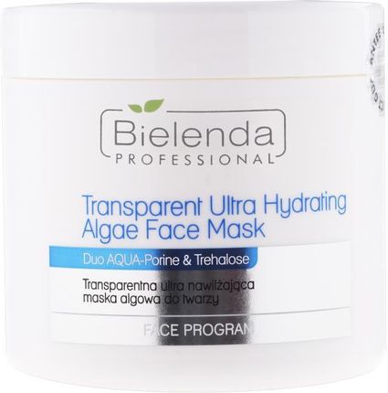 Bielenda AQUA-Porin Ultra Effect Transparentna ultranawilżająca maska algowa do twarzy 190 g