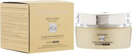 Krem Dermika Gold 24k Total Benefit Stymulator Młodości 55+ luksusowy na dzień i noc 50ml