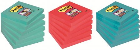 Karteczki Samoprzylepne Super Sticky (654-6Ss), 76X76Mm, 1X90K. Kolor: Czerwony