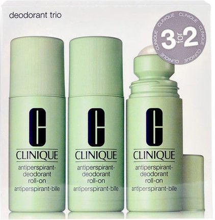 Clinique Deodorant Trio Kosmetyki Zestaw kosmetyków 3x 75 ml Antiperspirant-Deodorant Roll-On
