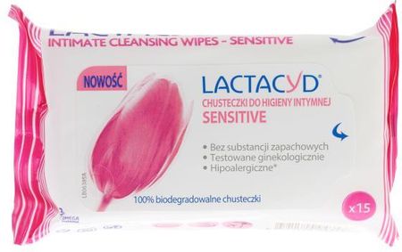 Lactacyd Femina SENSITIVE CHUSTECZKI DO HIGIENY INTYMNEJ 15SZT 