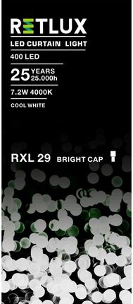 Retlux 400LED Curtain Light CW 5M Lampki choinkowe (RXL 29)