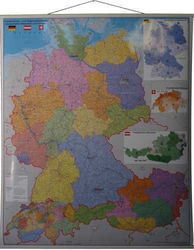 mapa niemcy austria Mapa ścienna Stiefel Eurocart Niemcy, Austria, Szwajcaria. Mapa 