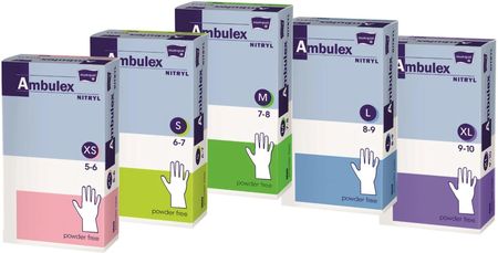 Matopat rękawice nitrylowe niepudrowane Ambulex S białe 100szt. 