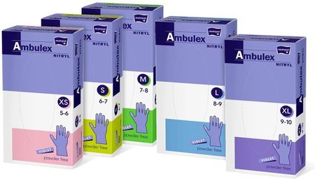 Matopat rękawice nitrylowe niepudrowane Ambulex XS białe 100szt. 