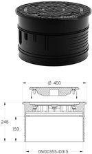Karmat Pokrywa szczelna na rurę karbowaną 315 mm z wizjerem pełnym PS355