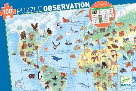 Puzzle Observation 100 Zwierzęta Świata + Książeczka
