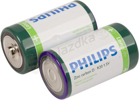 Philips Lighting Bateria Cynkowo-Węglowa Philips Longlife R20 (2Szt.) 8712581549701