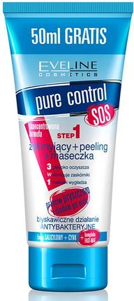 EVELINE Pure Control SOS żel myjący+peeling+maseczka 3w1 200ml