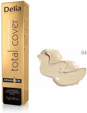 Delia Total Cover Covering Make Up Argan Oil Podkład mocno kryjący z olejkiem arganowym Nr 54 Złoty 25 g