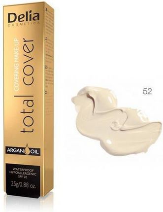 Delia Total Cover Covering Make Up Argan Oil Podkład mocno kryjący z olejkiem arganowym Nr 52 Kość słoniowa 25 g