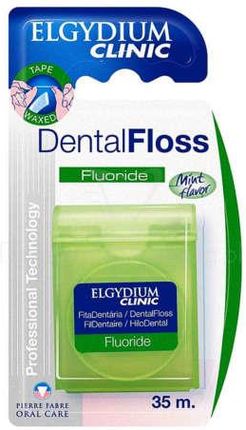 ELGYDIUM CLINIC Dental Floss Nić dentystyczna z fluorem miętowa 35m 1 sztuka
