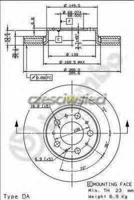 Tarcza hamulcowa BREMBO 09.8633.11