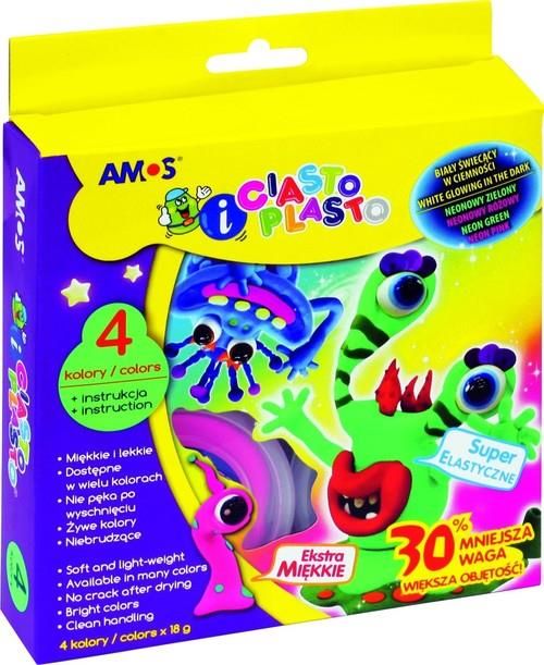 Ciastoplasto Amos IC18P4S Fluo: Pasta Modellabile 4 Colori, Morbida E Non Tossica - 2