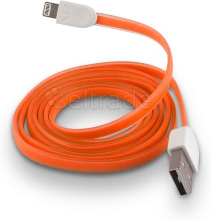 Telforceone Płaski Kabel Silikonowy Usb Do Apple Iphone 5 / 6 Pomarańczowy (T_0012048)