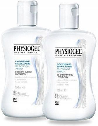 Physiogel Hypoallergenic Codzienne nawilżanie Żel do mycia twarzy do skóry suchej i wrażliwej 2x150ml