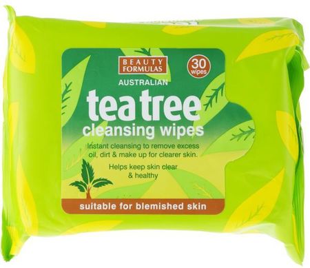 Beauty formulas oczyszczające chusteczki do twarzy TEA TREE 30 szt 