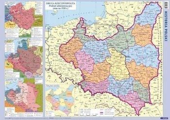 Polska - historyczna mapa ścienna fizyczno-administracyjna i konturowa (skala 1:1 500 000)