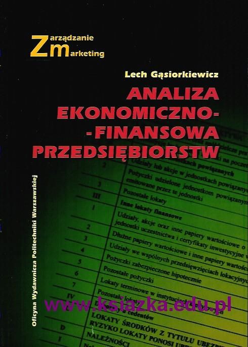 Książka Analiza Ekonomiczno - Finansowa Przedsiębiorstw (wydanie 2002 ...