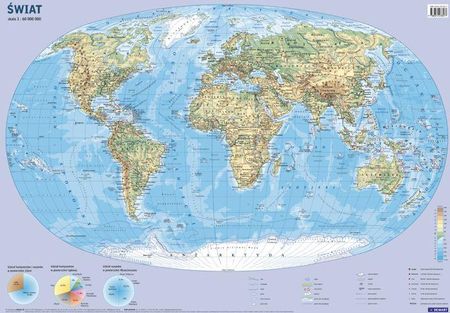 Demart Świat Mapa Ścienna Fizyczno-Polityczna I Konturowa 1:60 000 000